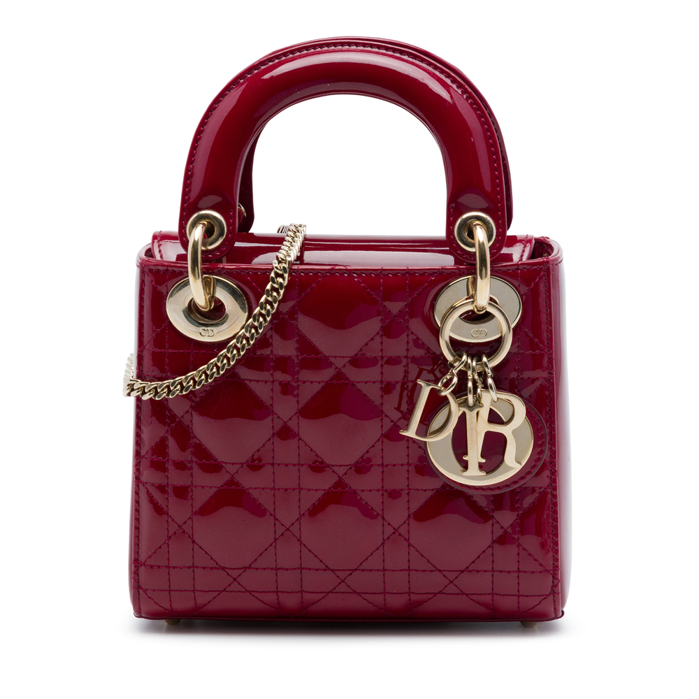 Pre-Loved Dior Mini Patent Cannage Lady Dior